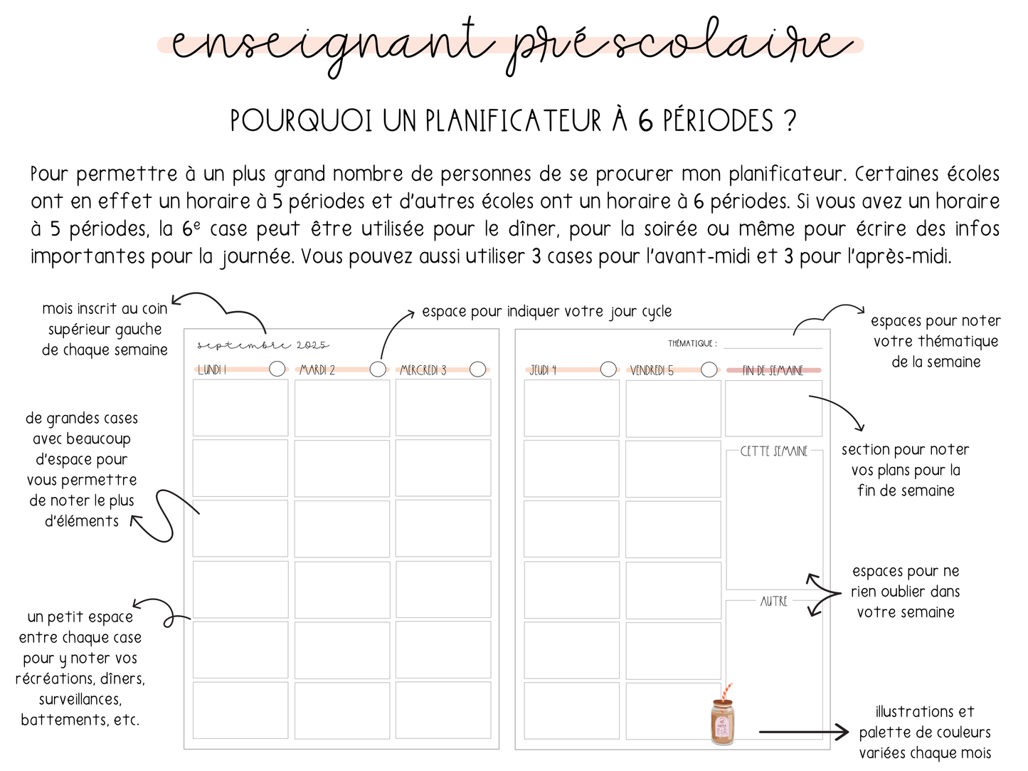 Planificateur préscolaire