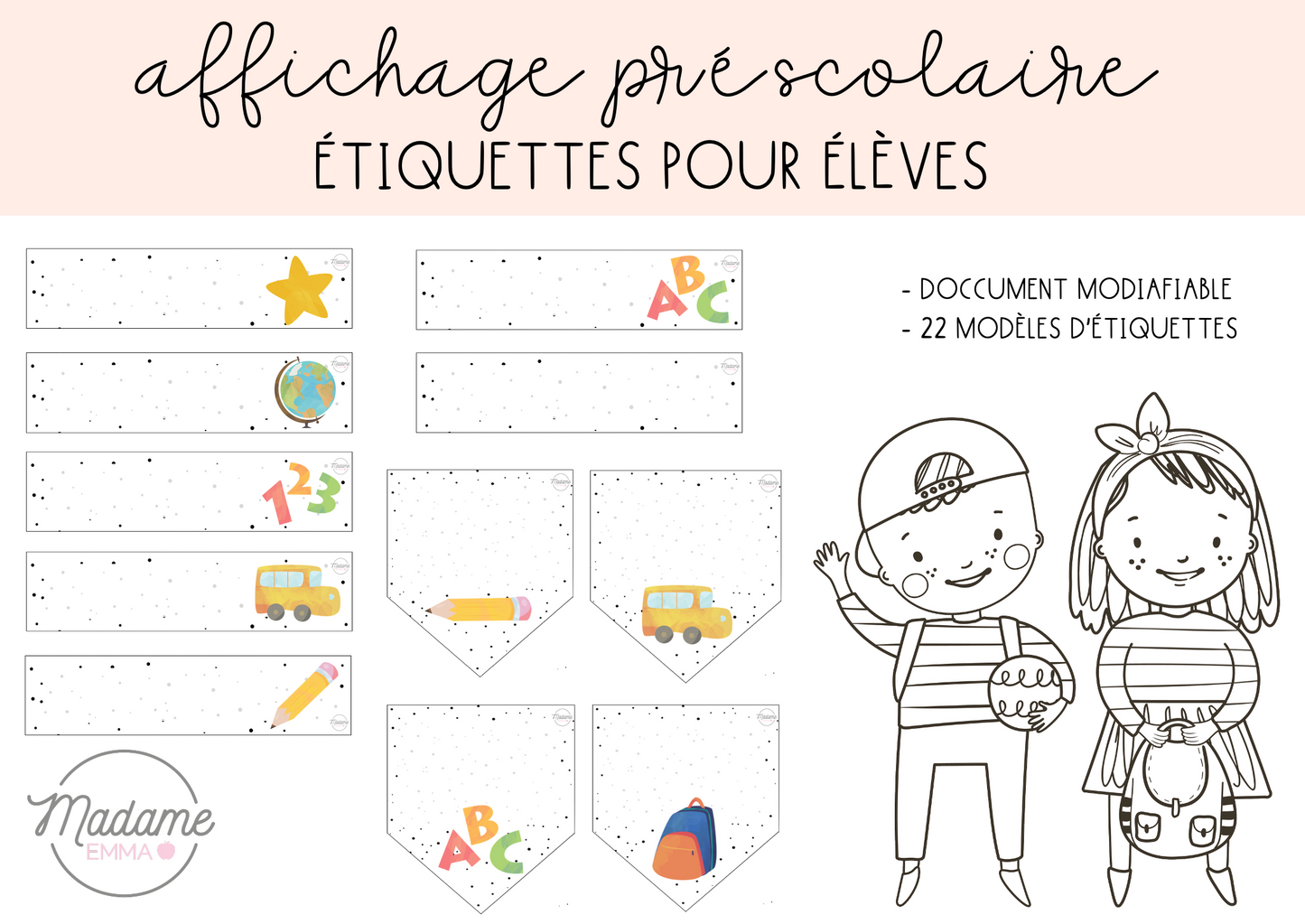 Affichage - Étiquettes pour prénom