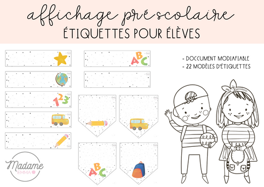 Affichage - Étiquettes pour prénom