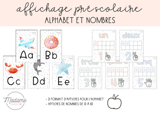 Affichage - Alphabet et nombres