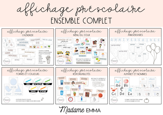 Affichage préscolaire - Ensemble complet