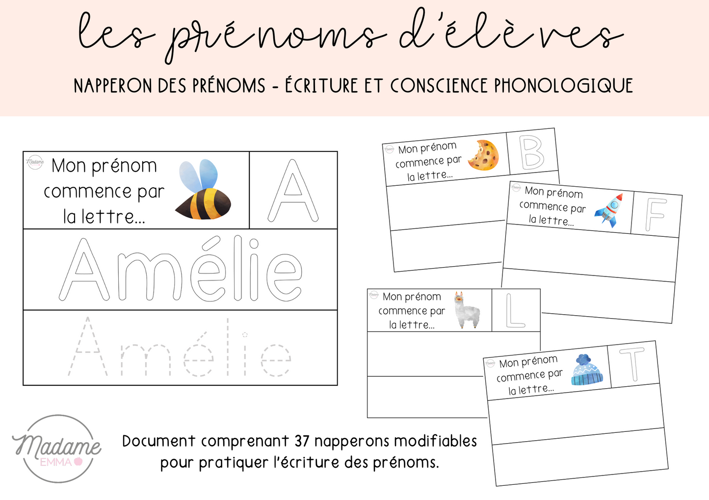 Napperon des prénoms