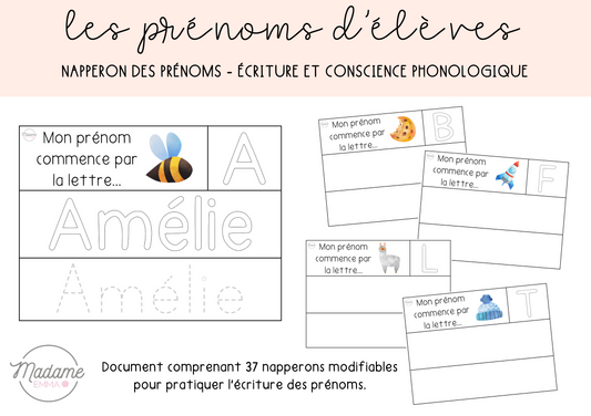 Napperon des prénoms