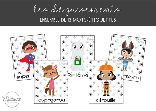 Vocabulaire - Déguisements d'Halloween