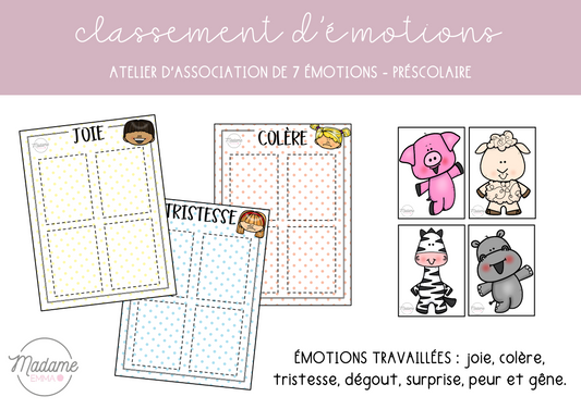 Atelier - Classement des émotions