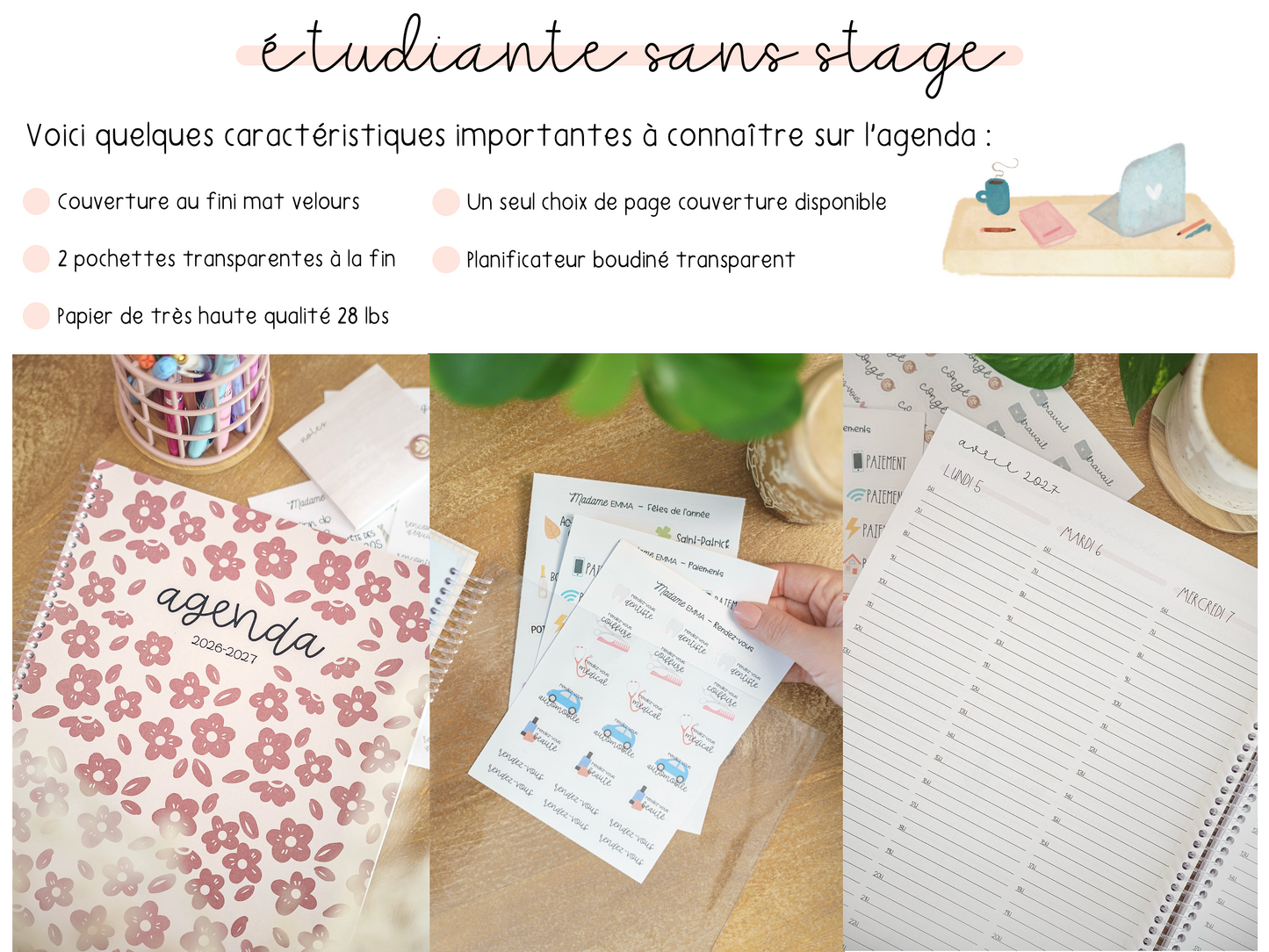 Agenda étudiante (sans stage)