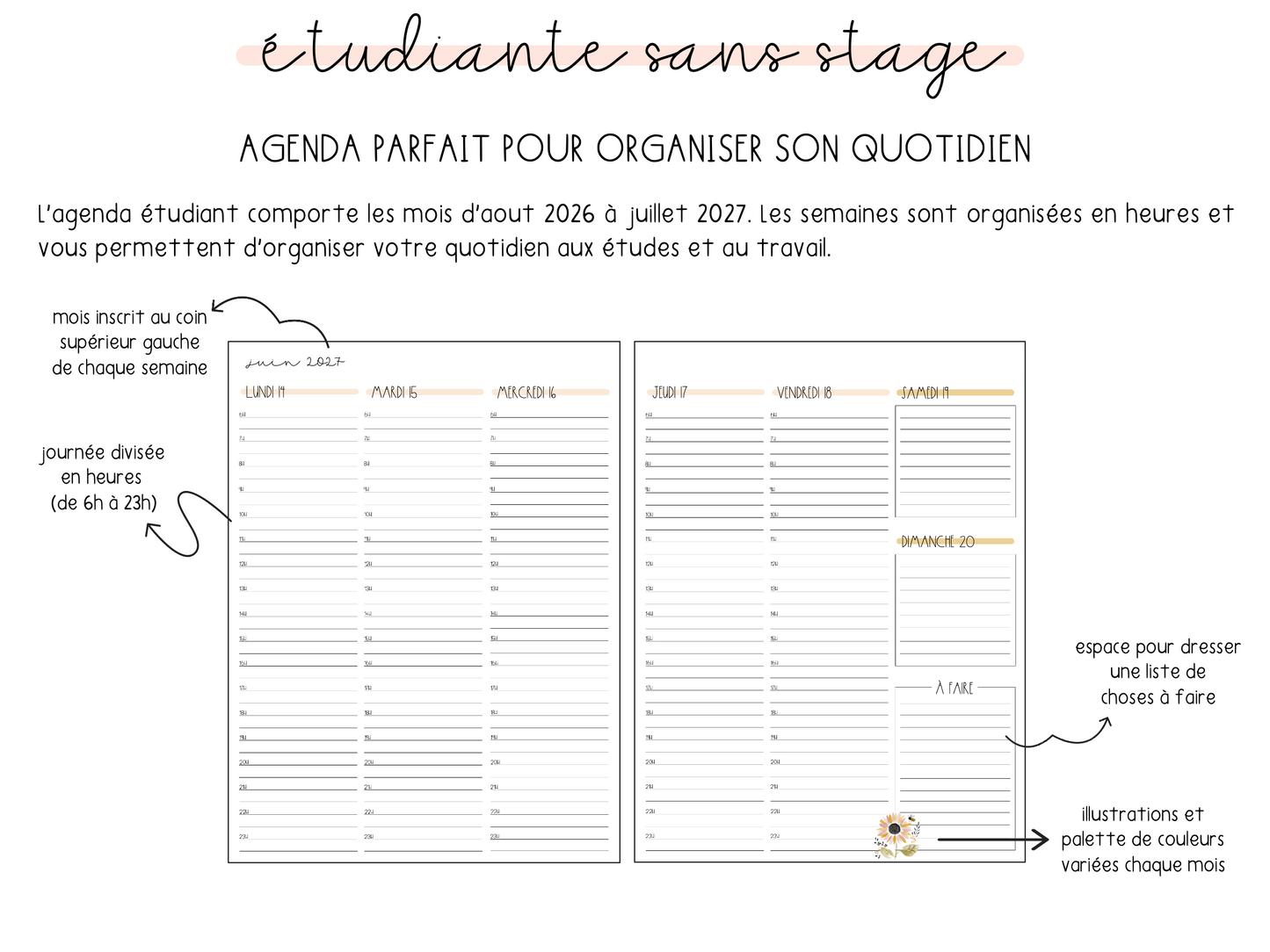 Agenda étudiante (sans stage)