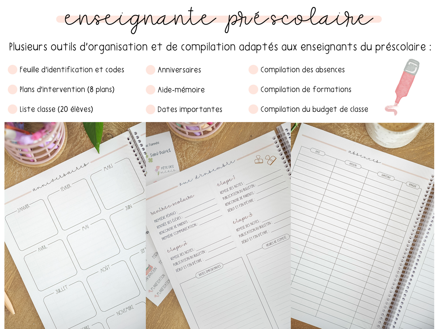 Planificateur préscolaire