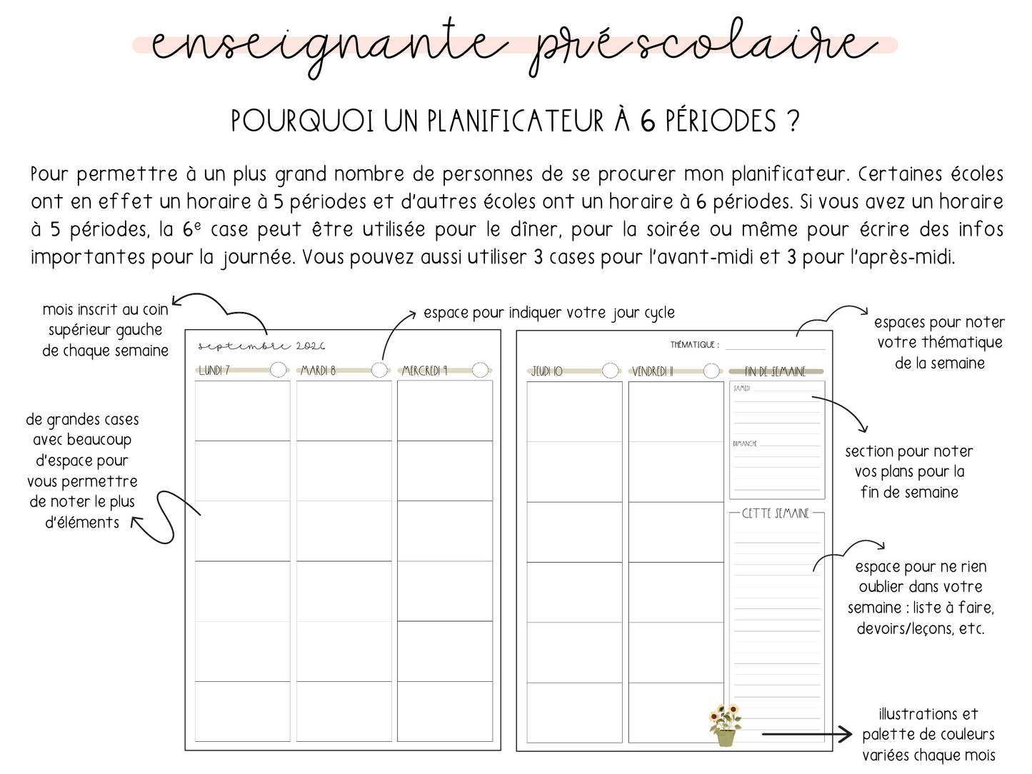 Planificateur préscolaire