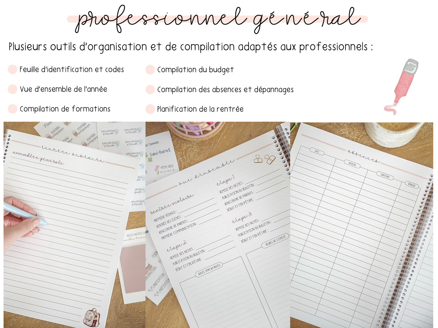 Planificateur professionnel