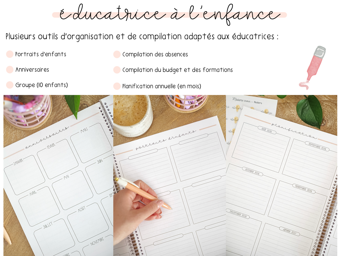 Planificateur éducatrice