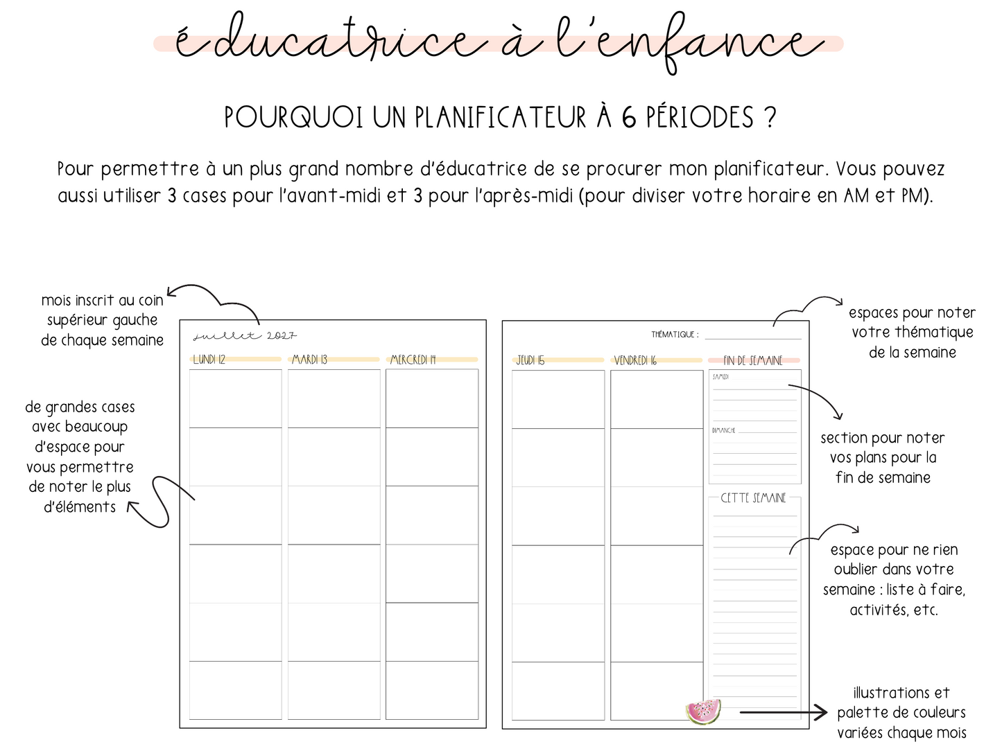 Planificateur éducatrice